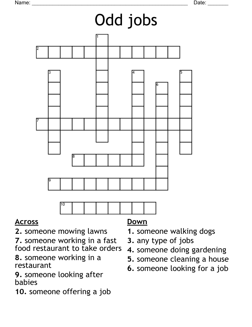 Odd jobs Crossword