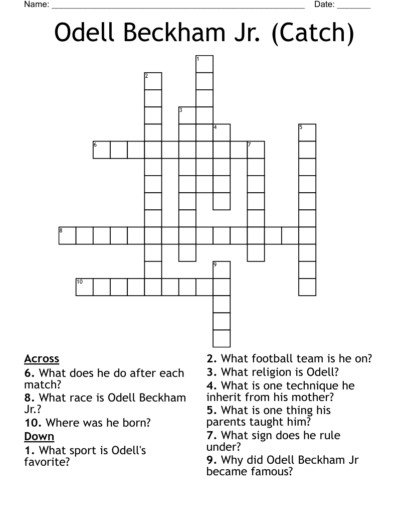 Odell Beckham Jr. (Catch) Crossword