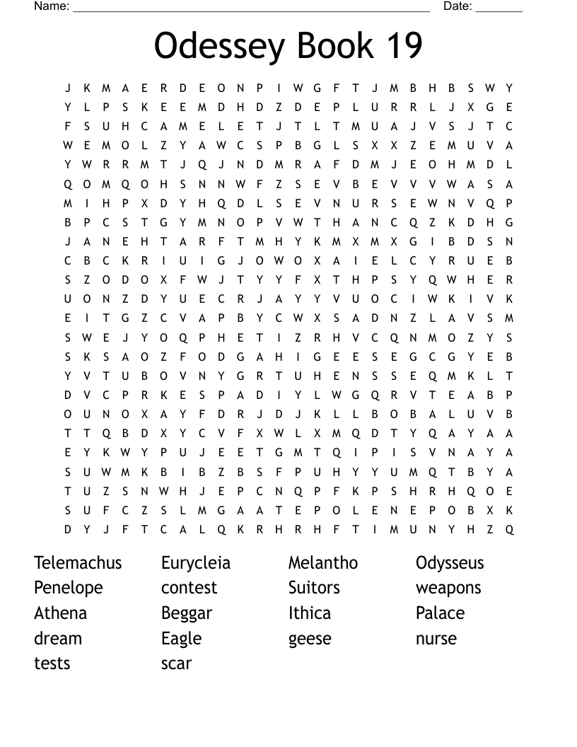 Odessey Book 19 Word Search
