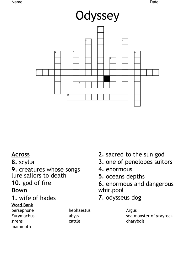 Odyssey Crossword