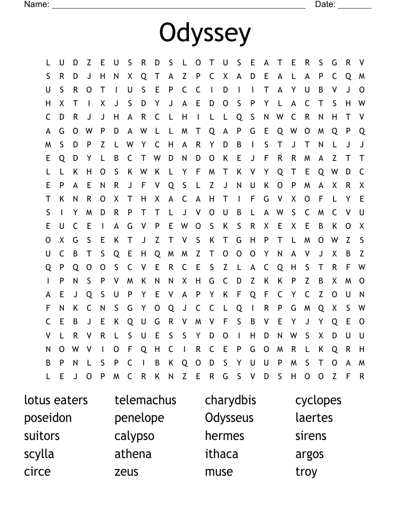 Odyssey Word Search