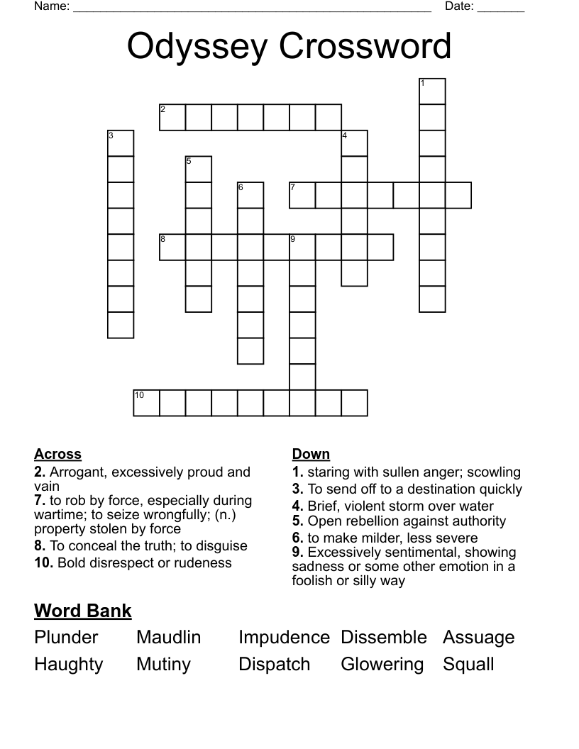 Odyssey Crossword