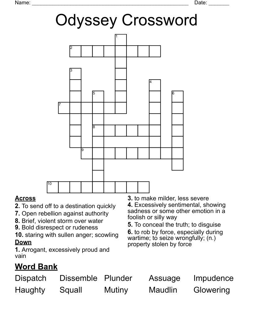 Odyssey Crossword