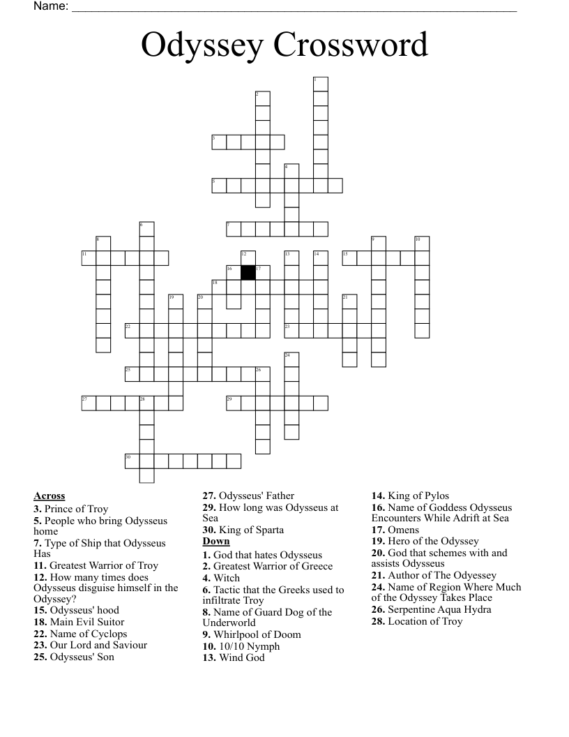 Odyssey Crossword
