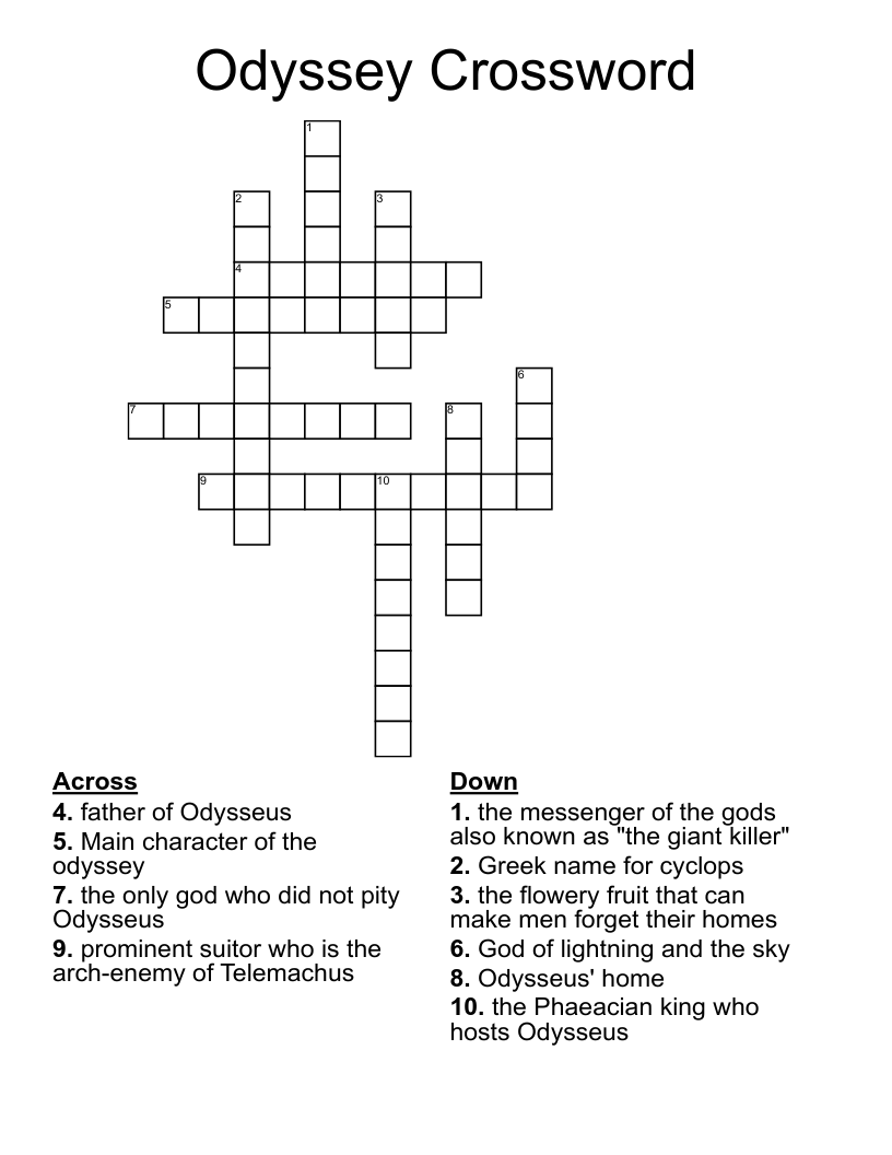 Odyssey Crossword