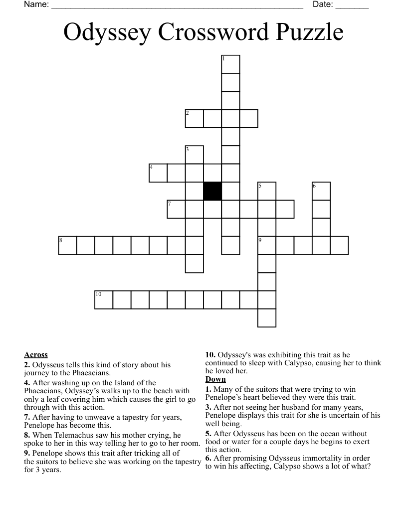 Odyssey Crossword Puzzle