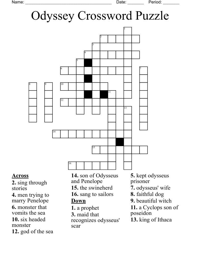 Odyssey Crossword Puzzle