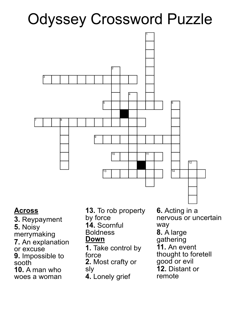 Odyssey Crossword Puzzle 