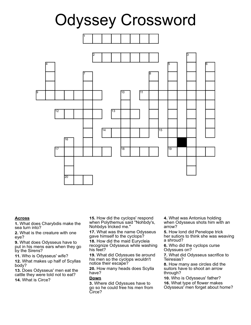 Odyssey Crossword 