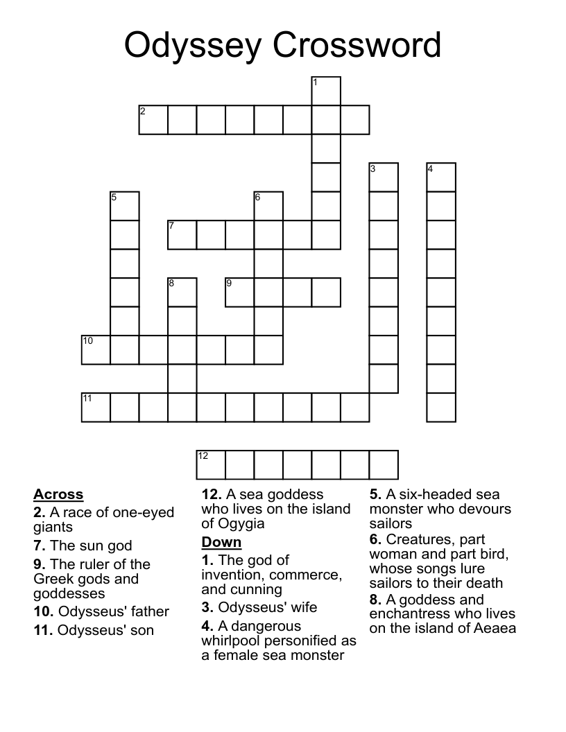 Odyssey Crossword 