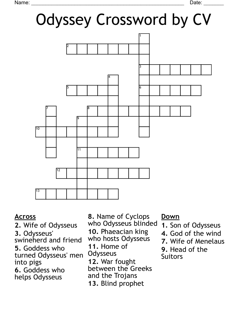 Odyssey Crossword by CV