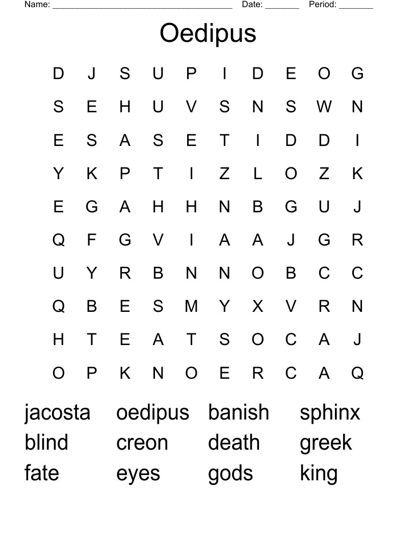 Oedipus Word Search