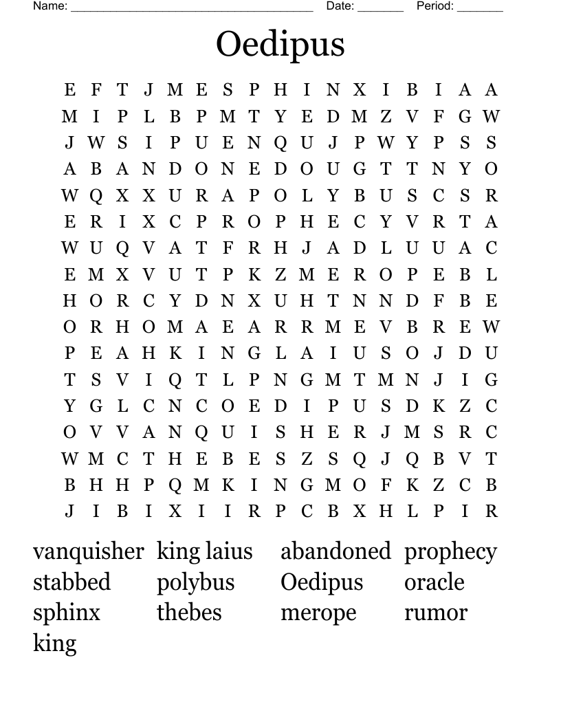 Oedipus Word Search