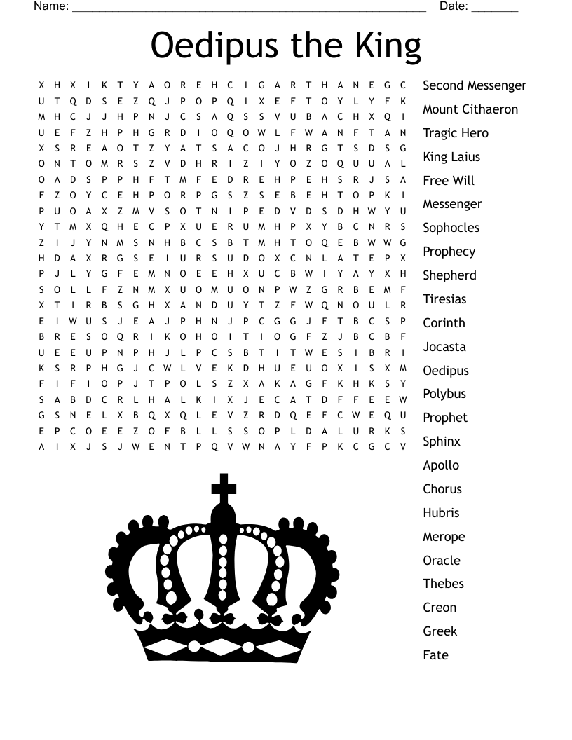 Oedipus the King Word Search