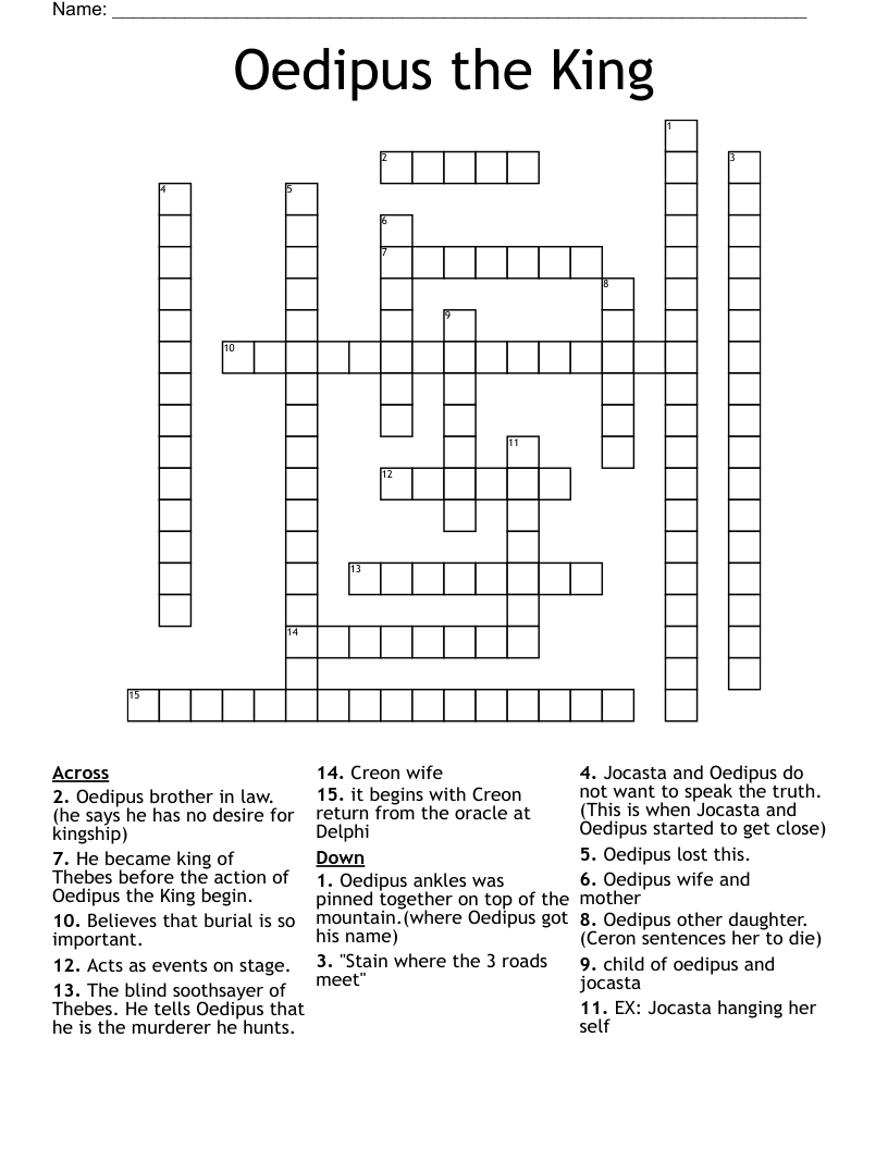 Oedipus the King Crossword