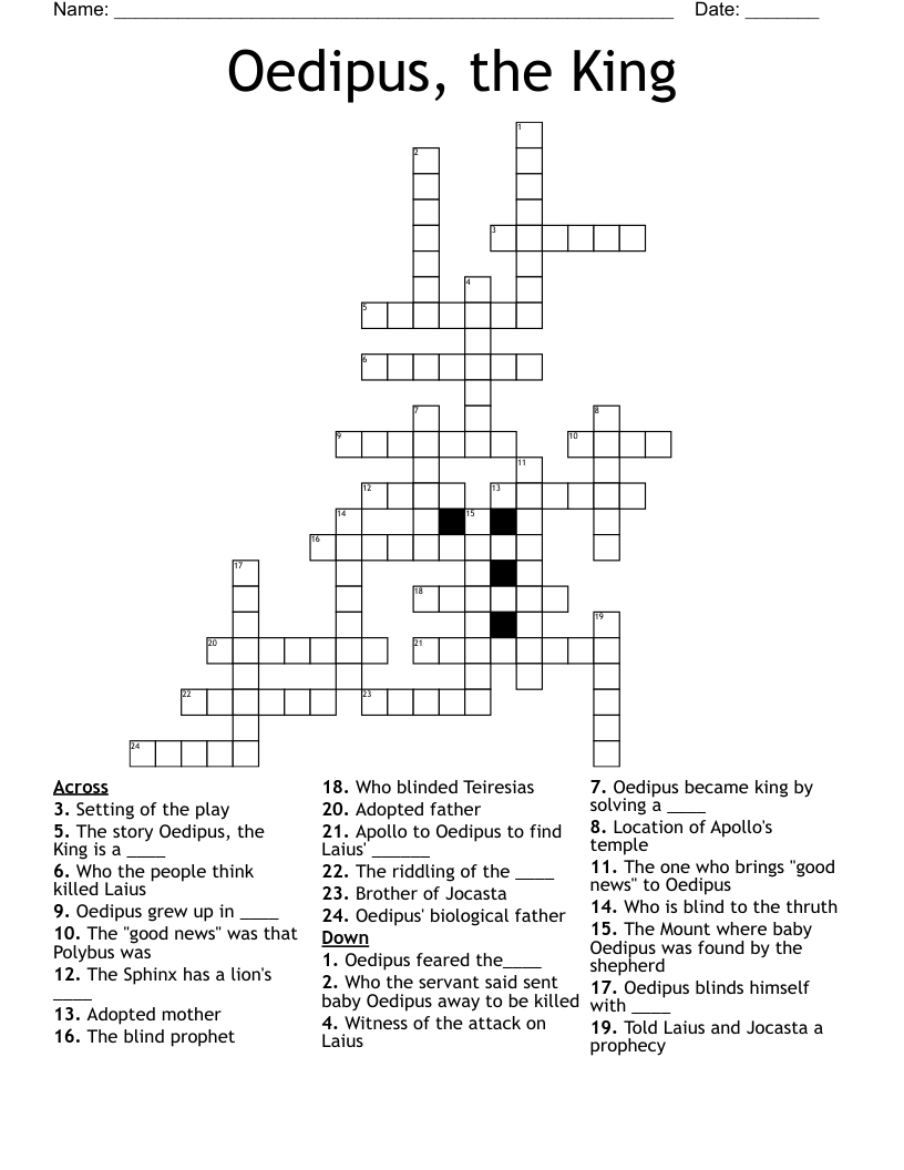 Oedipus, the King Crossword