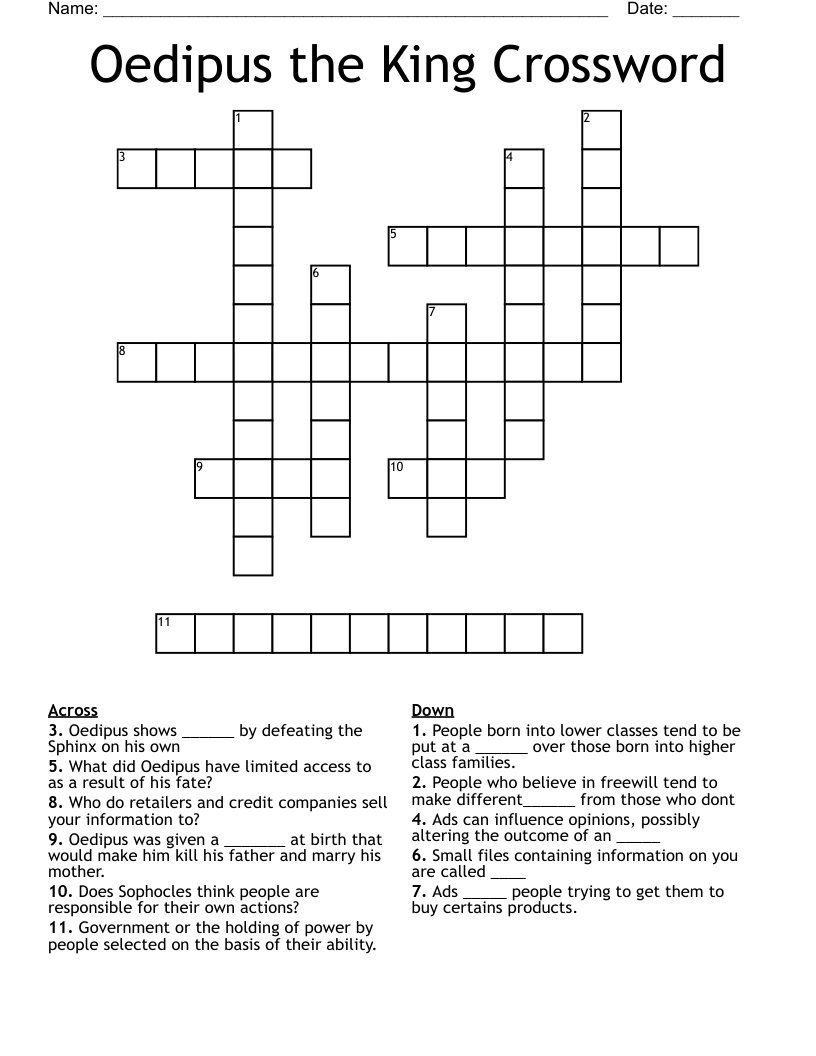 Oedipus the King Crossword