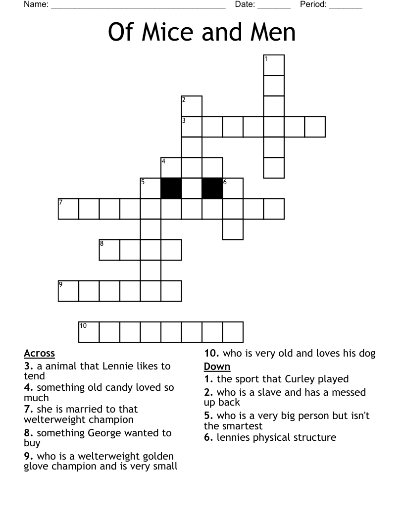 Of Mice and Men Crossword