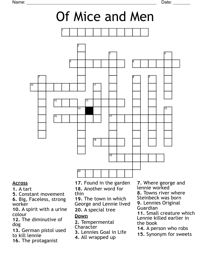 Of Mice and Men Crossword