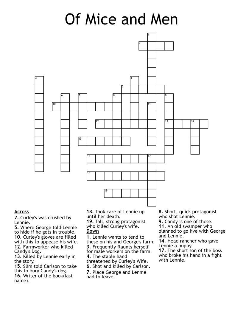 Of Mice and Men Crossword