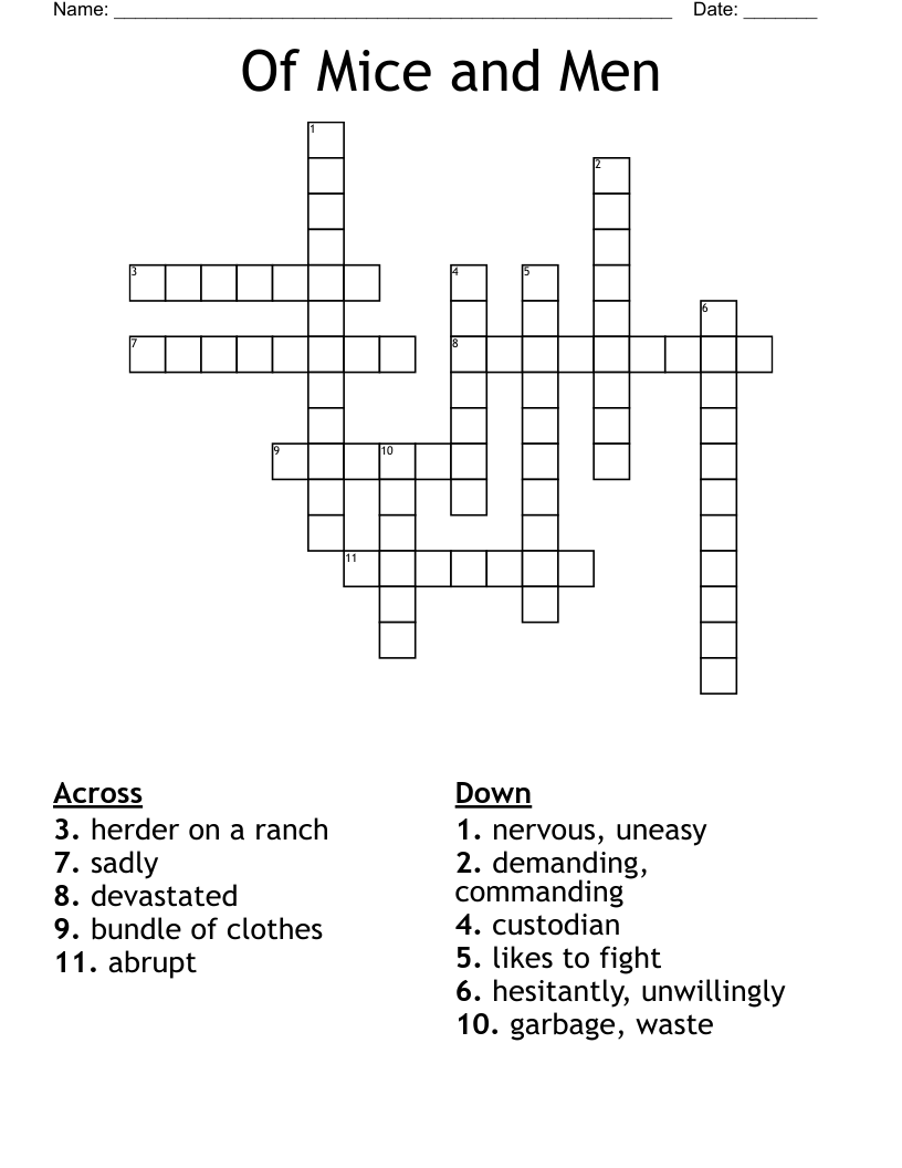 Of Mice and Men Crossword