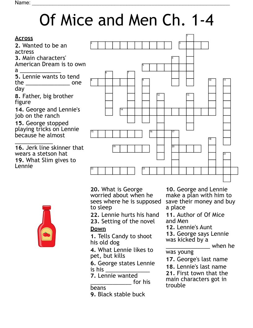 Of Mice and Men Ch. 1-4 Crossword