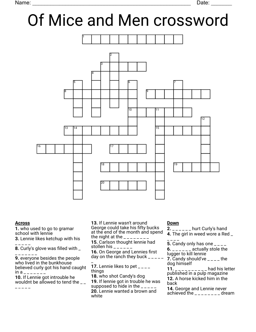 Of Mice and Men crossword