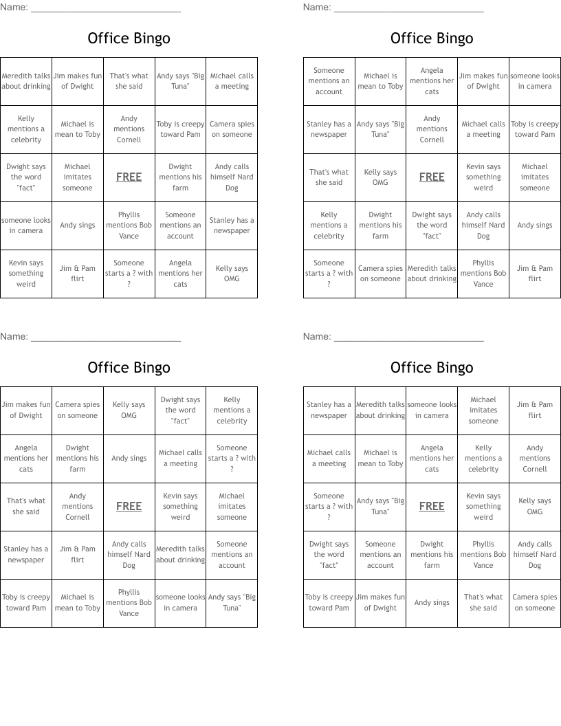 Office Bingo