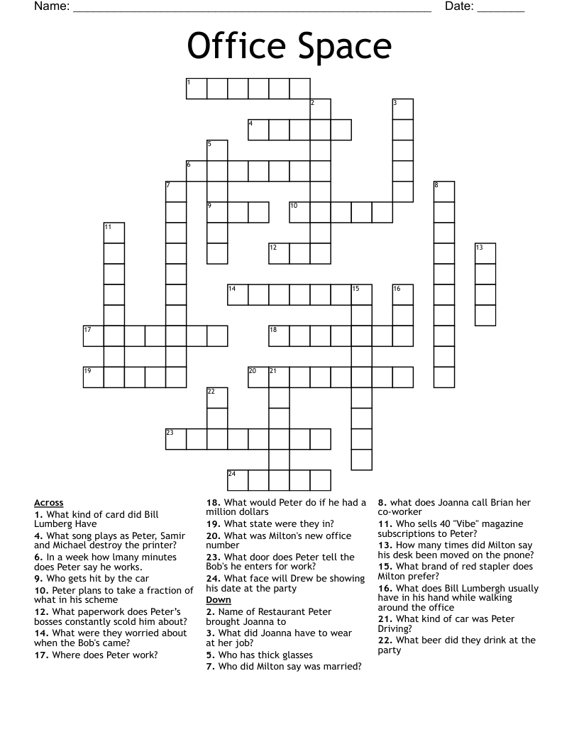 Office Space Crossword