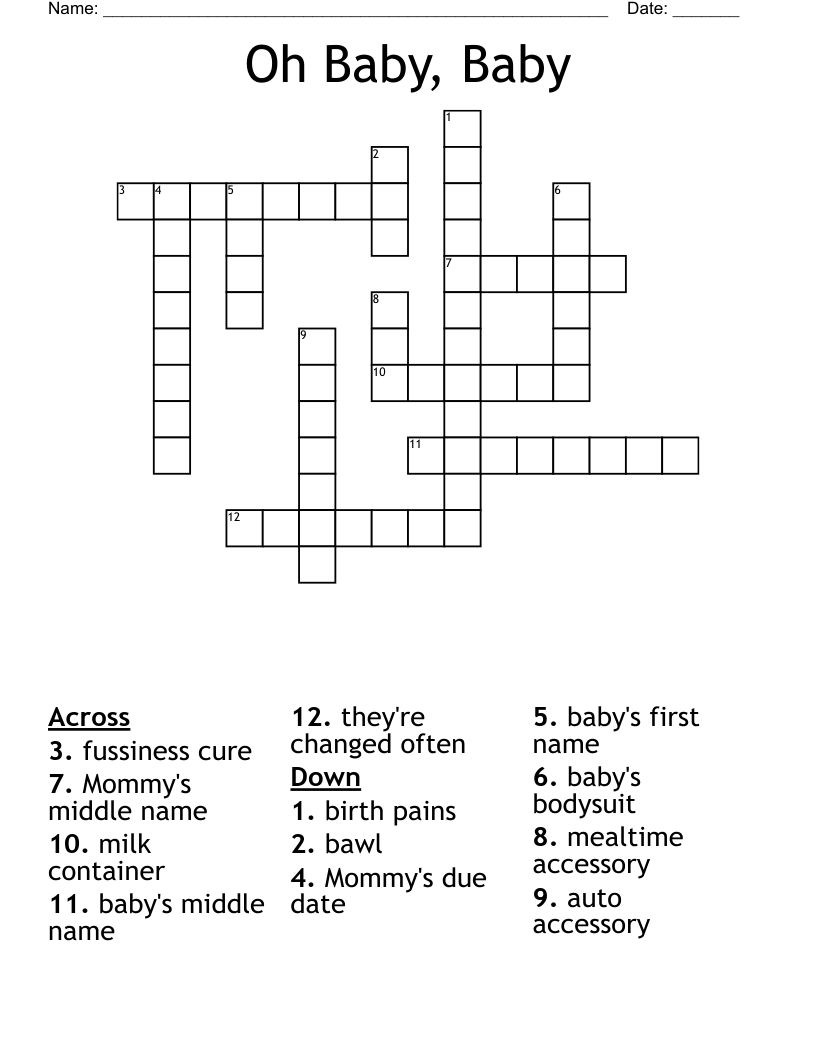 Oh Baby, Baby Crossword