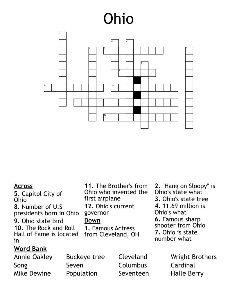 Ohio Crossword