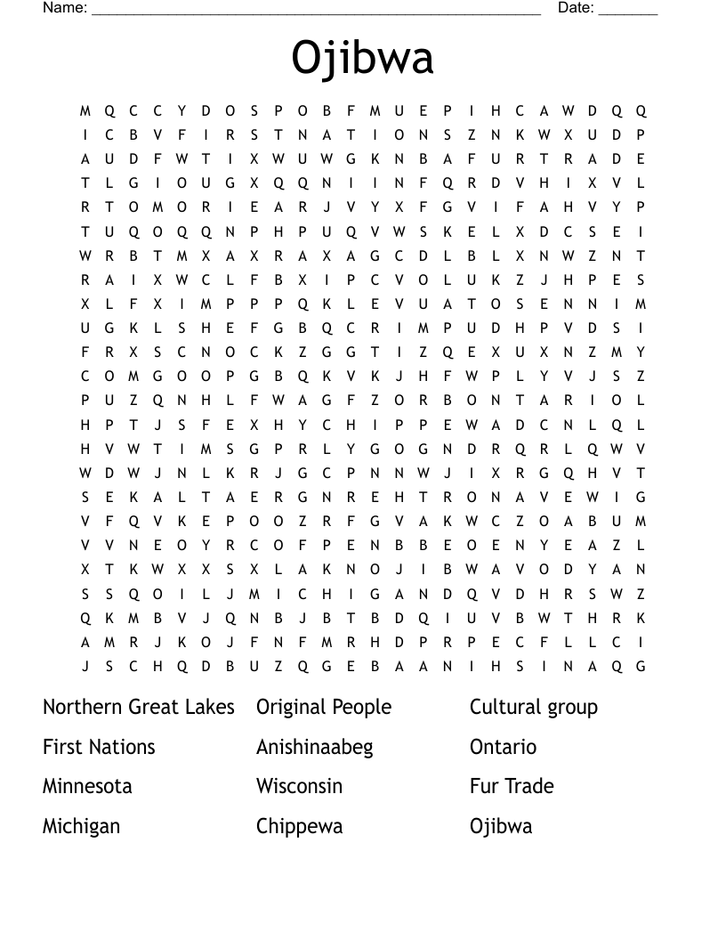 Ojibwa  Word Search