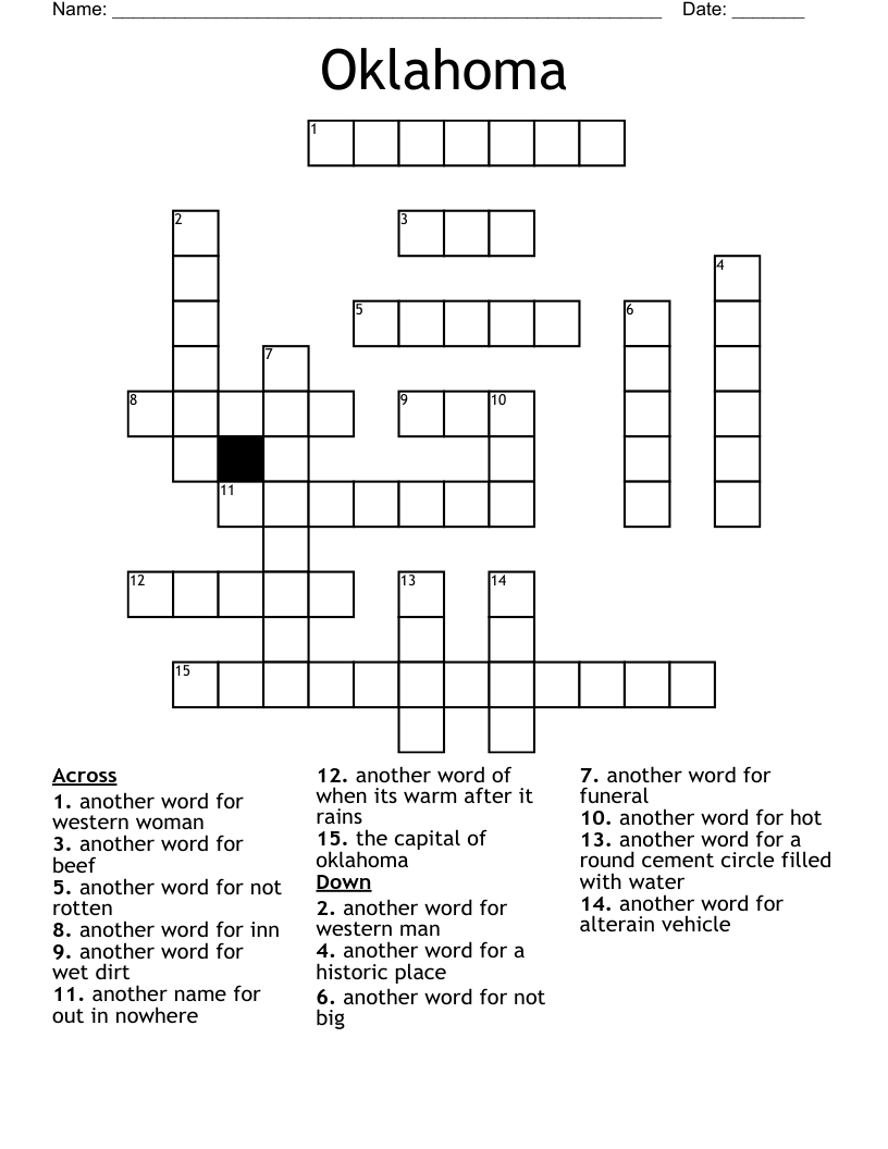 Oklahoma Crossword