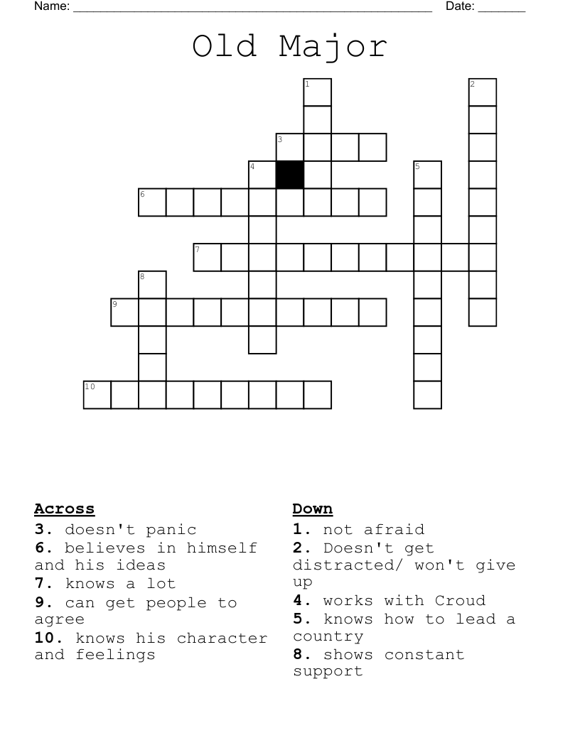 Old Major Crossword