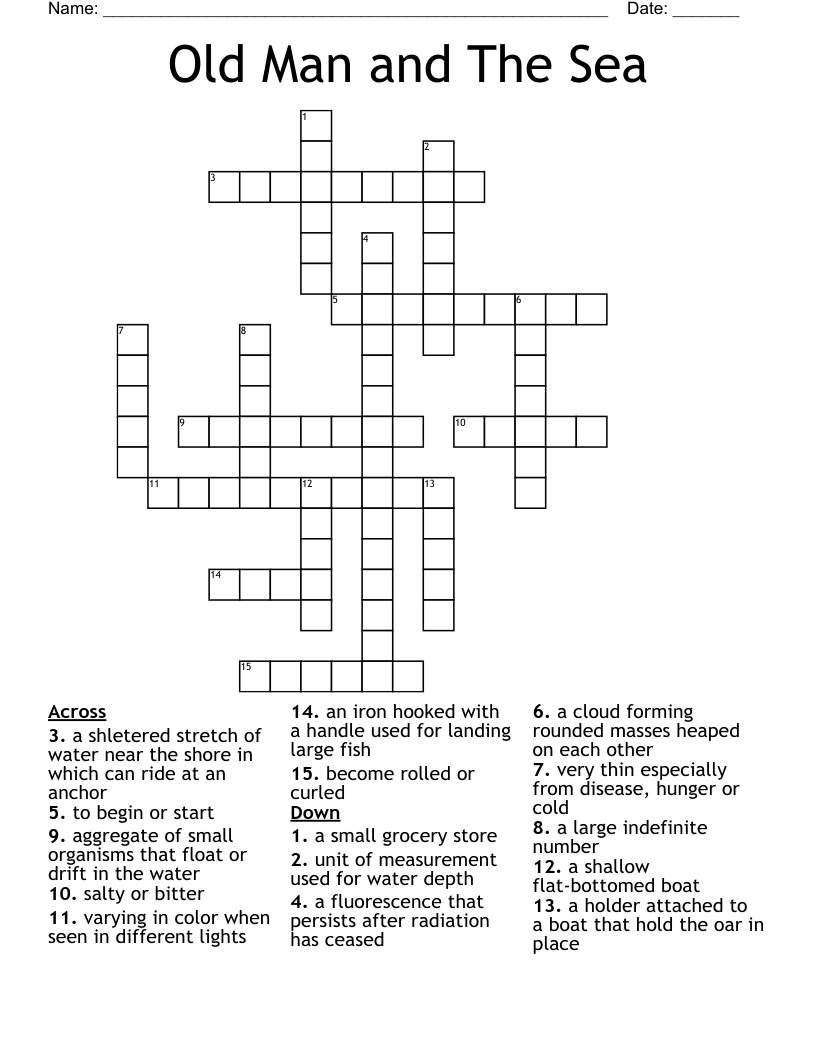 Old Man and The Sea Crossword