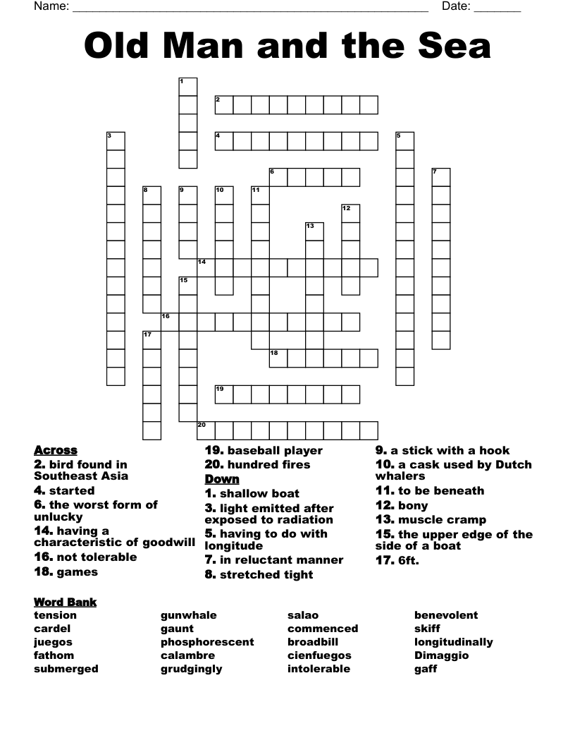 Old Man and the Sea Crossword
