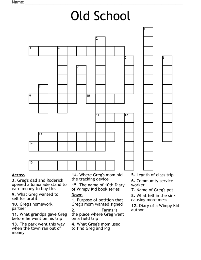 Old School Crossword