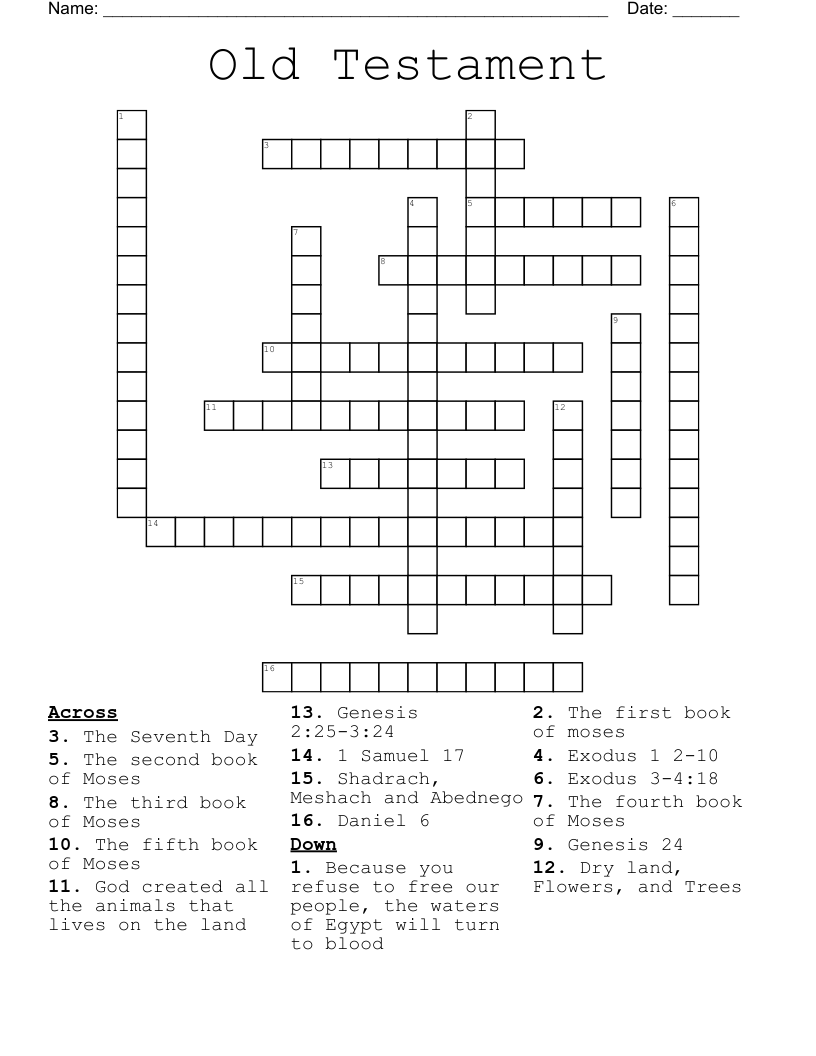 Old Testament Crossword