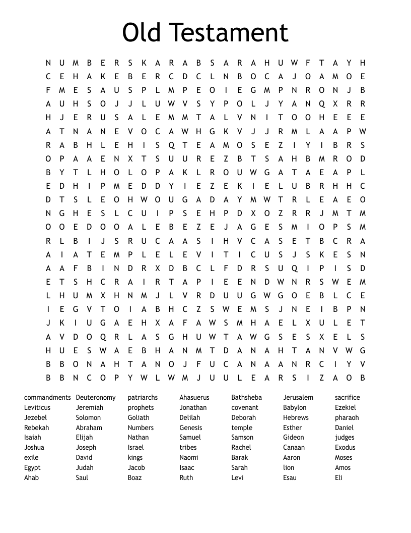 Old Testament Word Search