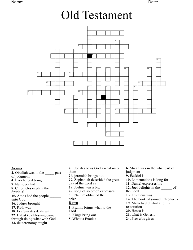 Old Testament Crossword