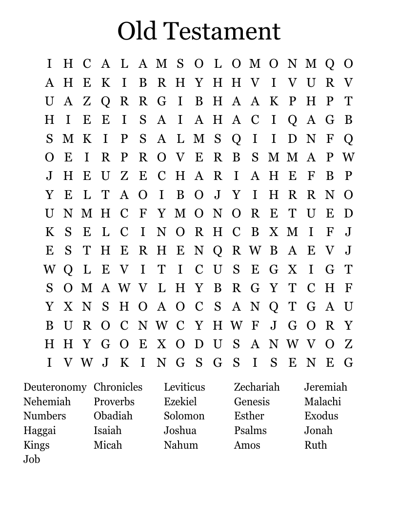 Old Testament Word Search