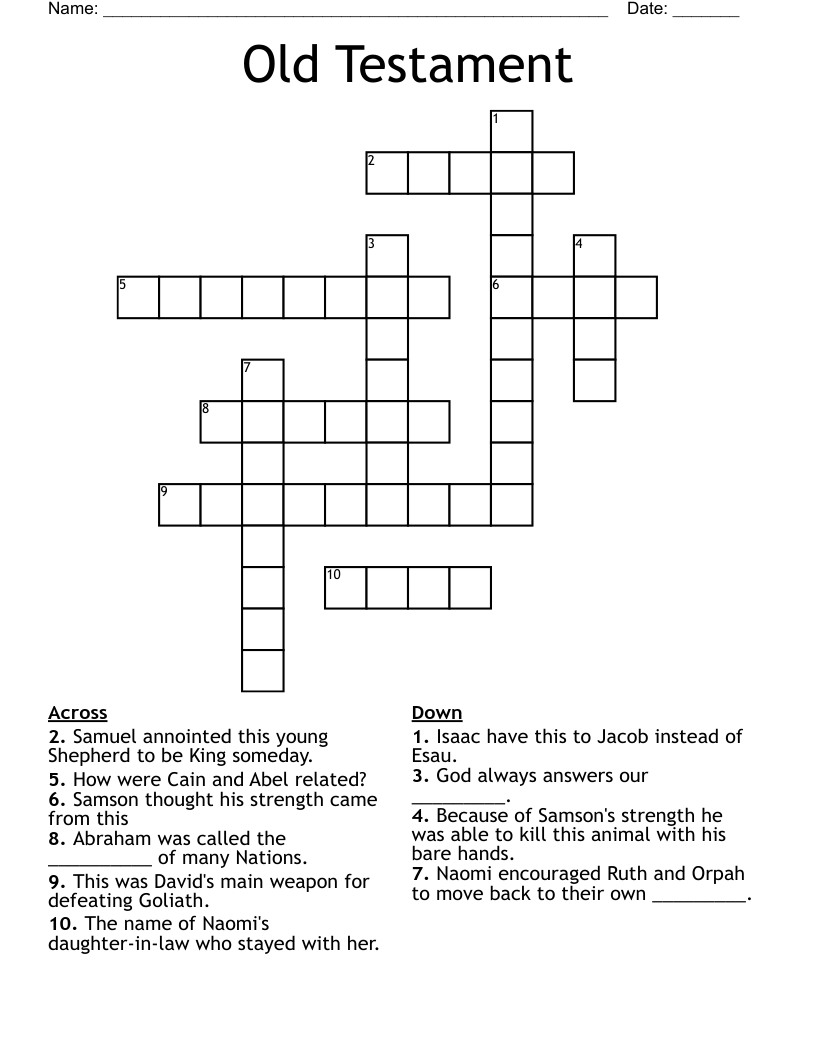 Old Testament Crossword