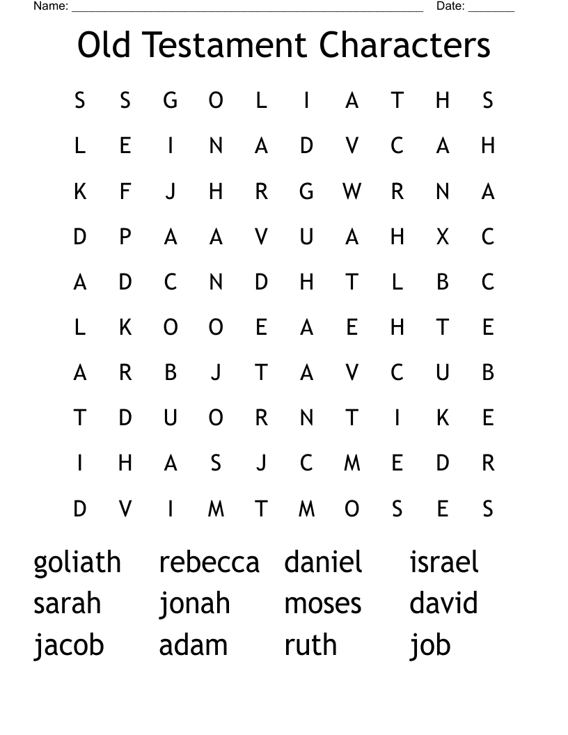 Old Testament Characters Word Search