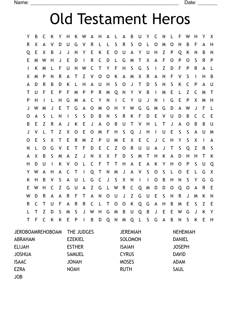 Old Testament Heros Word Search