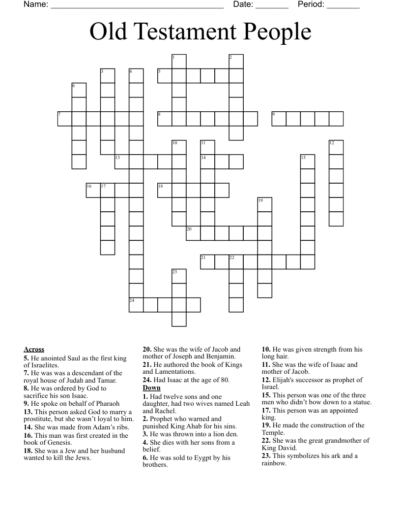 Old Testament People Crossword