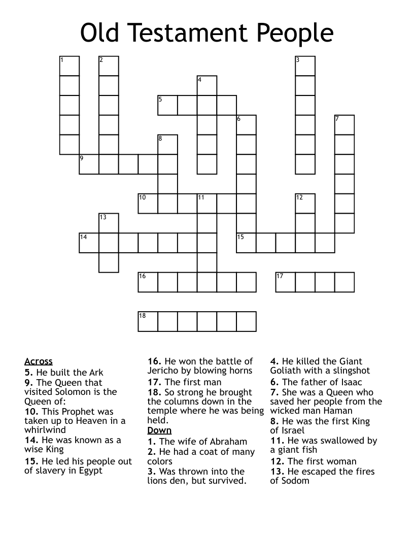Old Testament People  Crossword
