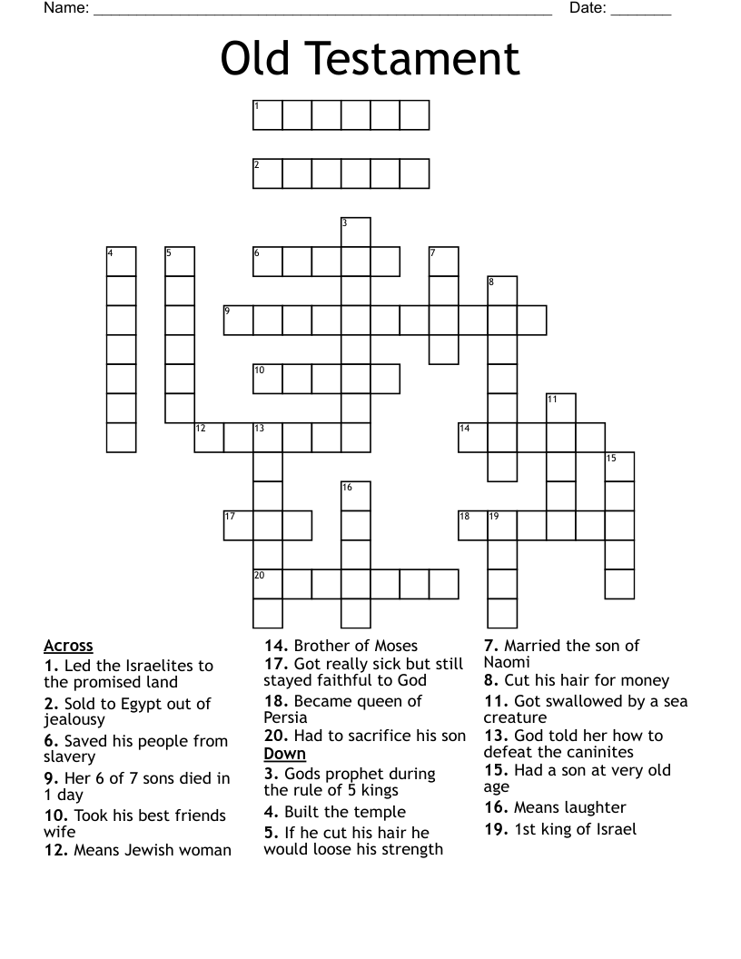 Old Testament  Crossword