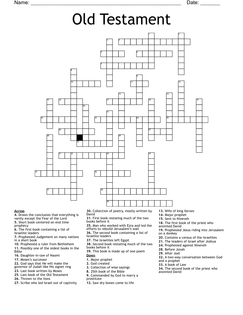 Old Testament  Crossword