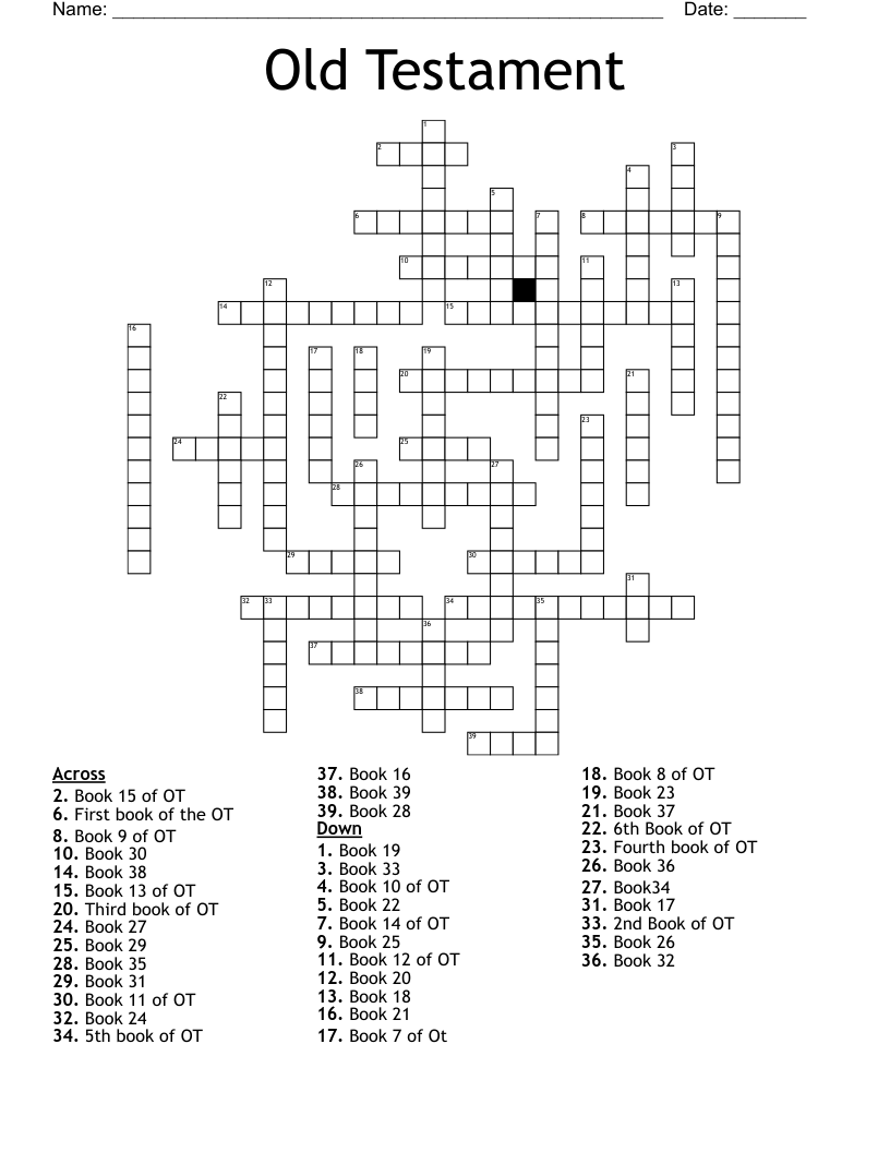 Old Testament  Crossword