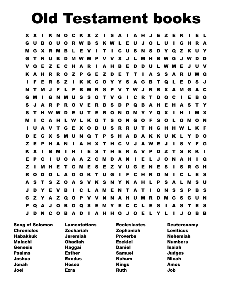 Old Testament books Word Search